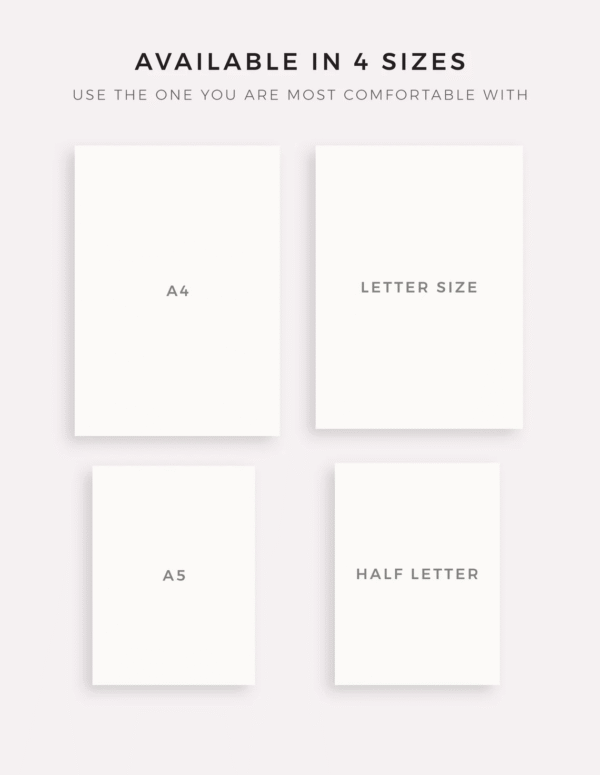 Fitness Planner Set – Plan your workouts, meals, vitamin intake, water consumption, goals, and habits. Available in A4 / A5 / Letter / Half size. Instant PDF download. - Image 8